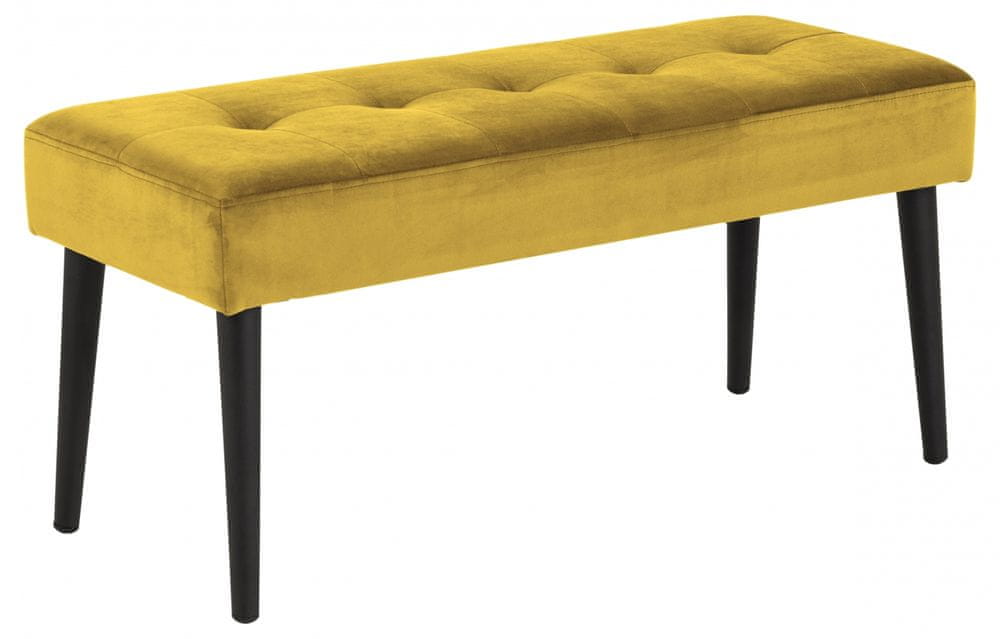 Design Scandinavia Lavica Glory, 95 cm, tkanina, žltá
